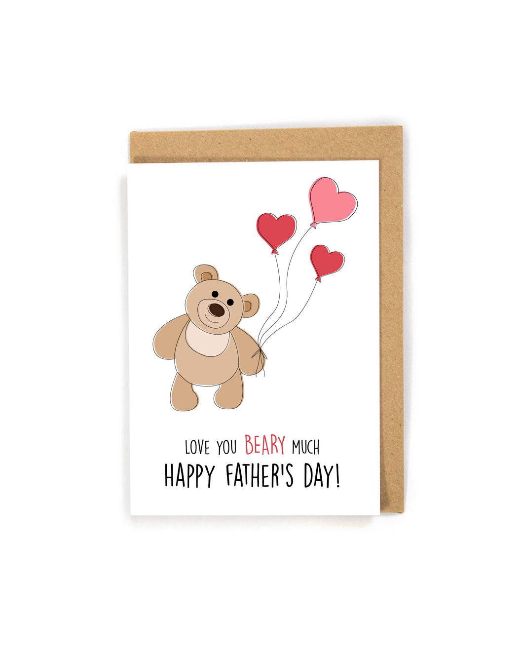 Cute Bear Balloons Father's Day Card
