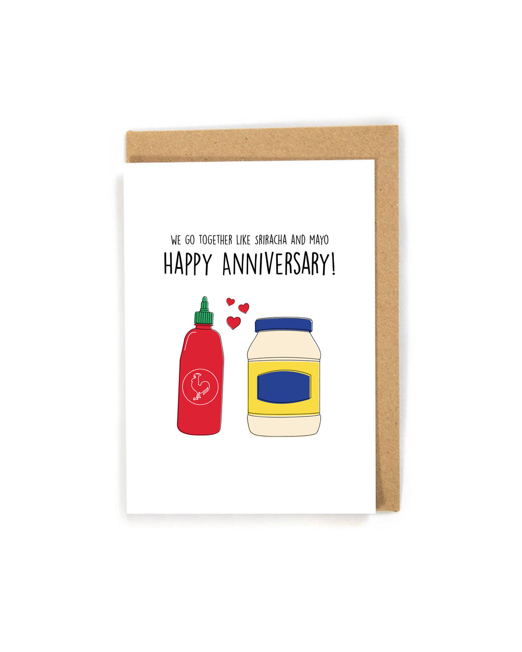 Cute Sriracha Mayo Anniversary card