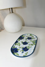 Load image into Gallery viewer, Cute Blue Plaid Floral Trinket Dish
