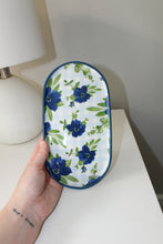 Load image into Gallery viewer, Cute Blue Plaid Floral Trinket Dish
