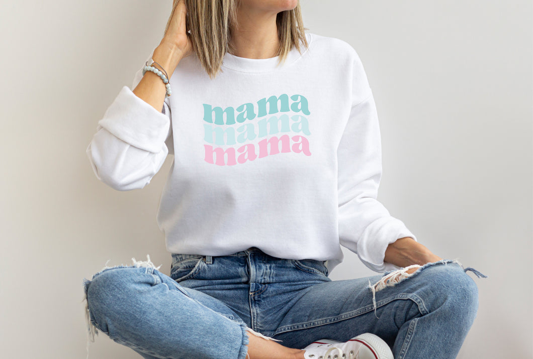 Retro trendy mama crewneck sweatshirt