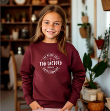 Load image into Gallery viewer, North Pole toy factory sweatshirt for kids
