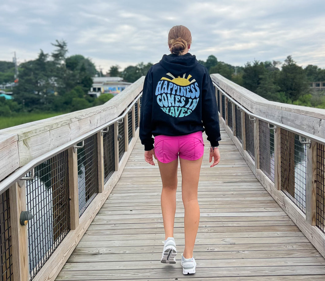 Trendy beach waves quote oversized hoodie sweatshirt