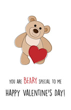 Load image into Gallery viewer, Cute and sweet Teddy Bear Valentine&#39;s Day Card
