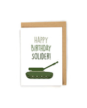 Load image into Gallery viewer, Solider Army Tank Birthday Card
