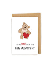 Load image into Gallery viewer, Cute and sweet Teddy Bear Valentine&#39;s Day Card
