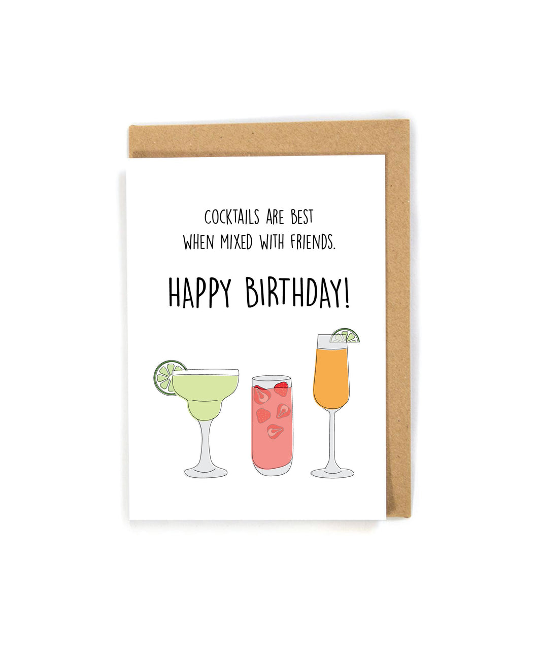 Funny Cocktail Birthday Card for friend