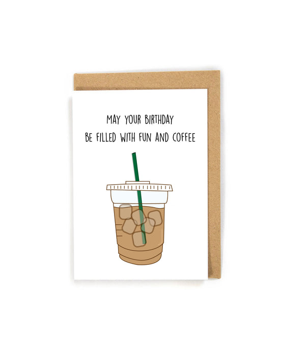 coffee birthday card, coffee lover birthday card, Starbucks lover birthday card, birthday card for Starbucks lover, birthday card for coffee lover, coffee drink birthday card, ice coffee birthday card, Starbucks ice coffee, coffee greeting card, birthday card for daughter, birthday card for friend, birthday card for teenager, birthday card for girlfriend, birthday card for her, cute birthday card, funny birthday card, unique birthday card