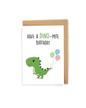 Load image into Gallery viewer, Dinosaur Birthday Card for kids
