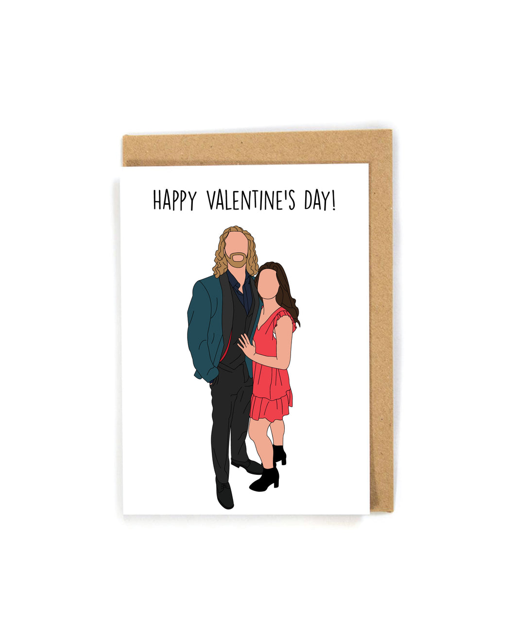 Custom faceless Portrait Valentine's Day Card