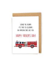 Load image into Gallery viewer, Firetruck Father&#39;s Day Card
