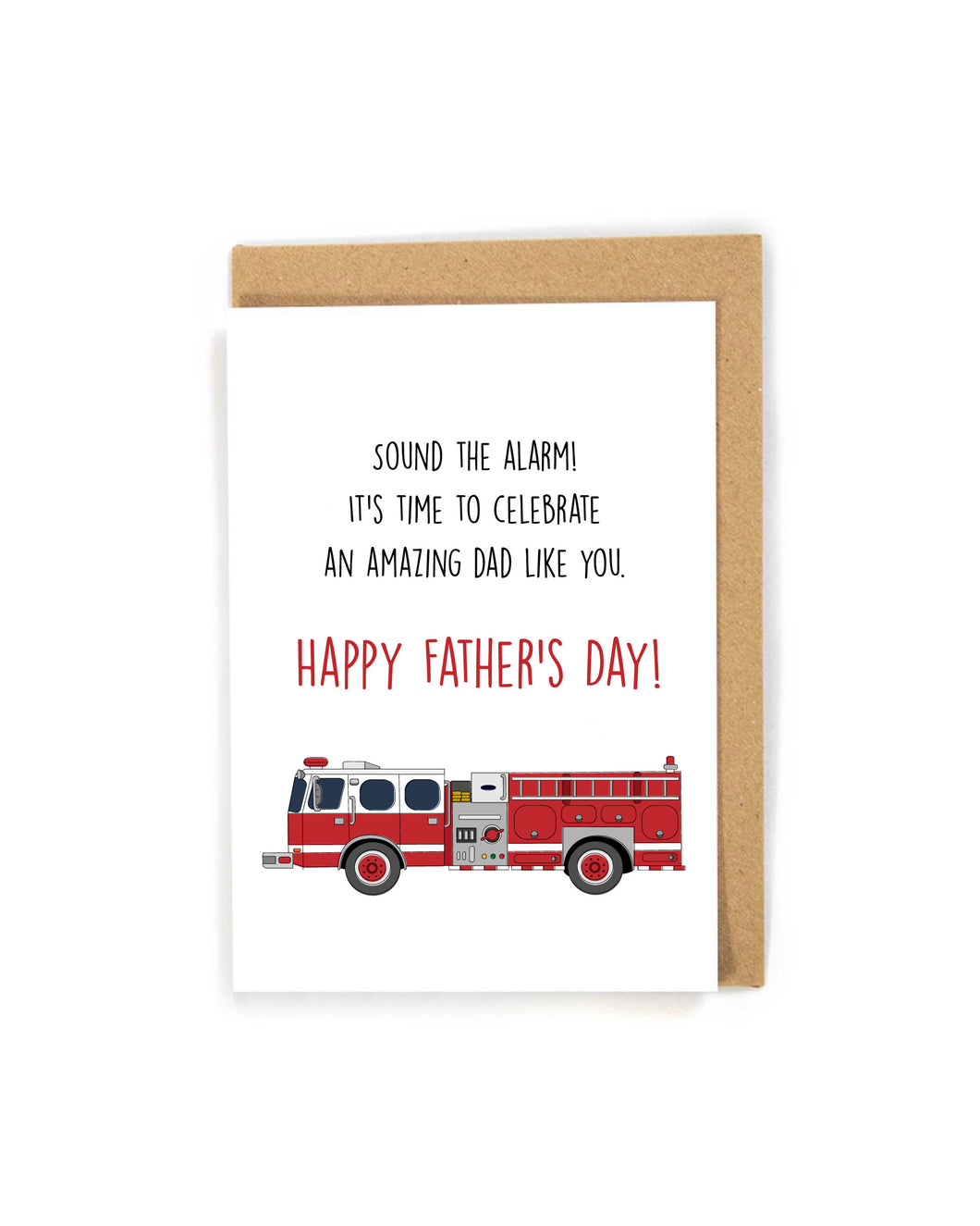 Firetruck Father's Day Card