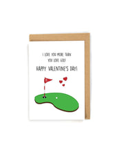 Load image into Gallery viewer, Golf Sport Valentine&#39;s Day Card for him/husband/boyfrined
