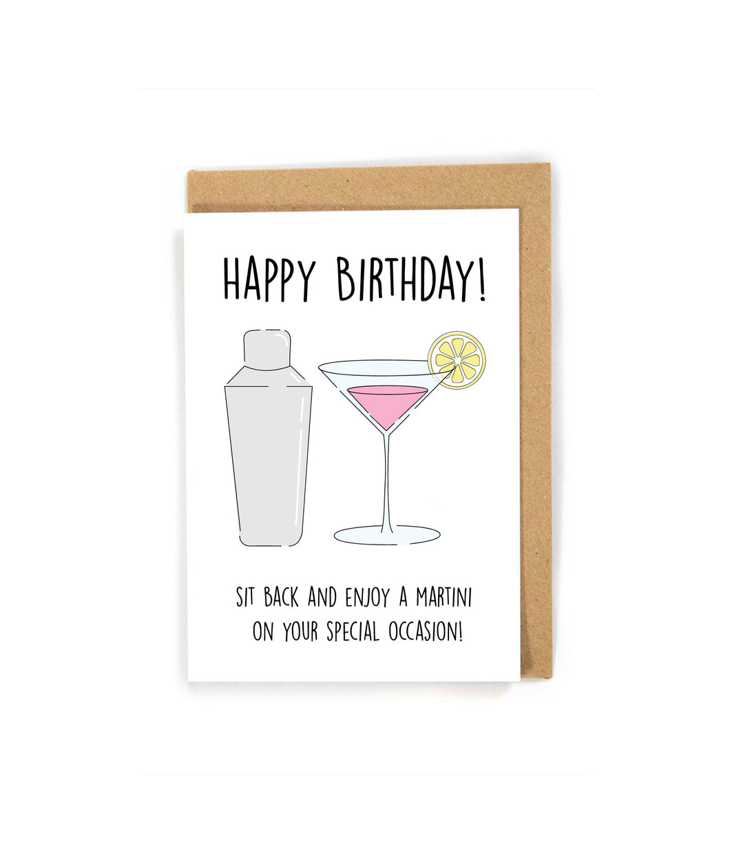 Martini Birthday Card