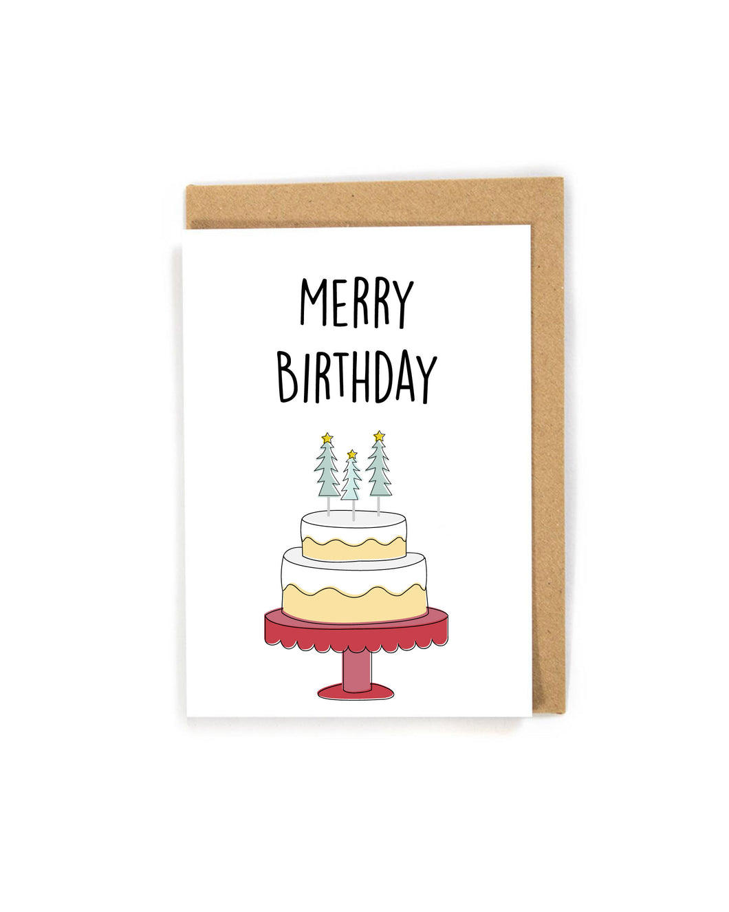 Merry Christmas Birthday Card for Winter Birthday