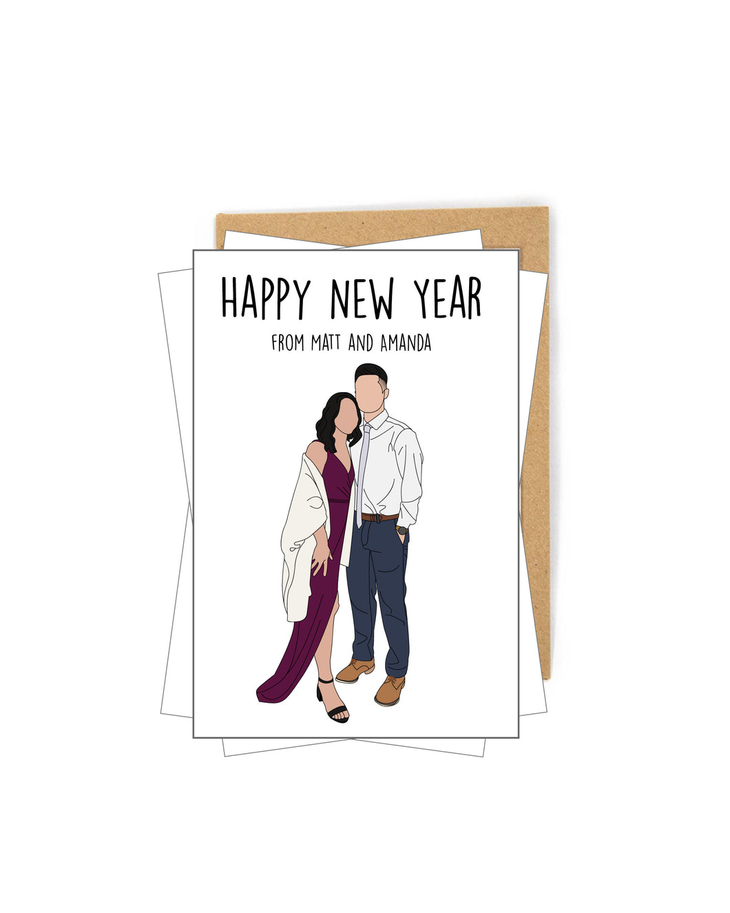 Faceless New Year Postcards