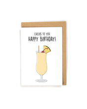 Load image into Gallery viewer, Pina Colada Cocktail Birthday Card
