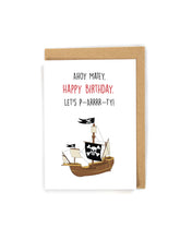 Load image into Gallery viewer, Ahoy Matey Pirate Birthday card for him
