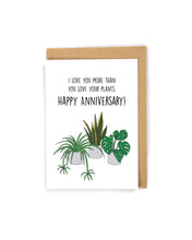 Load image into Gallery viewer, Cute plant anniversary card for her/him
