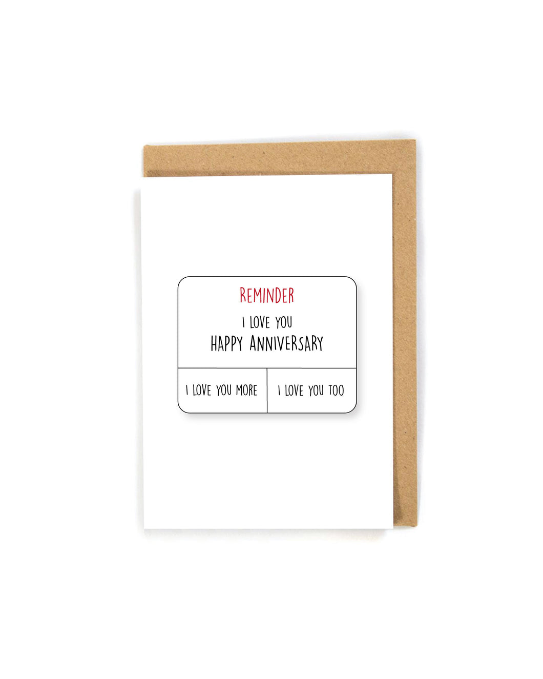 Reminder notification anniversary card for him/her