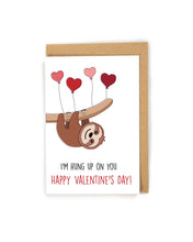 Load image into Gallery viewer, Cute Sloth Valentine&#39;s Day Card for her/him
