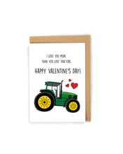 Load image into Gallery viewer, Tractor Valentine&#39;s Day Card for him/husband/boyfriend
