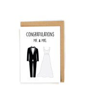 Load image into Gallery viewer, Tux and Dress Wedding card
