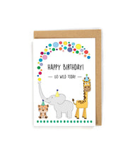 Load image into Gallery viewer, Zoo Birthday Card for Kids
