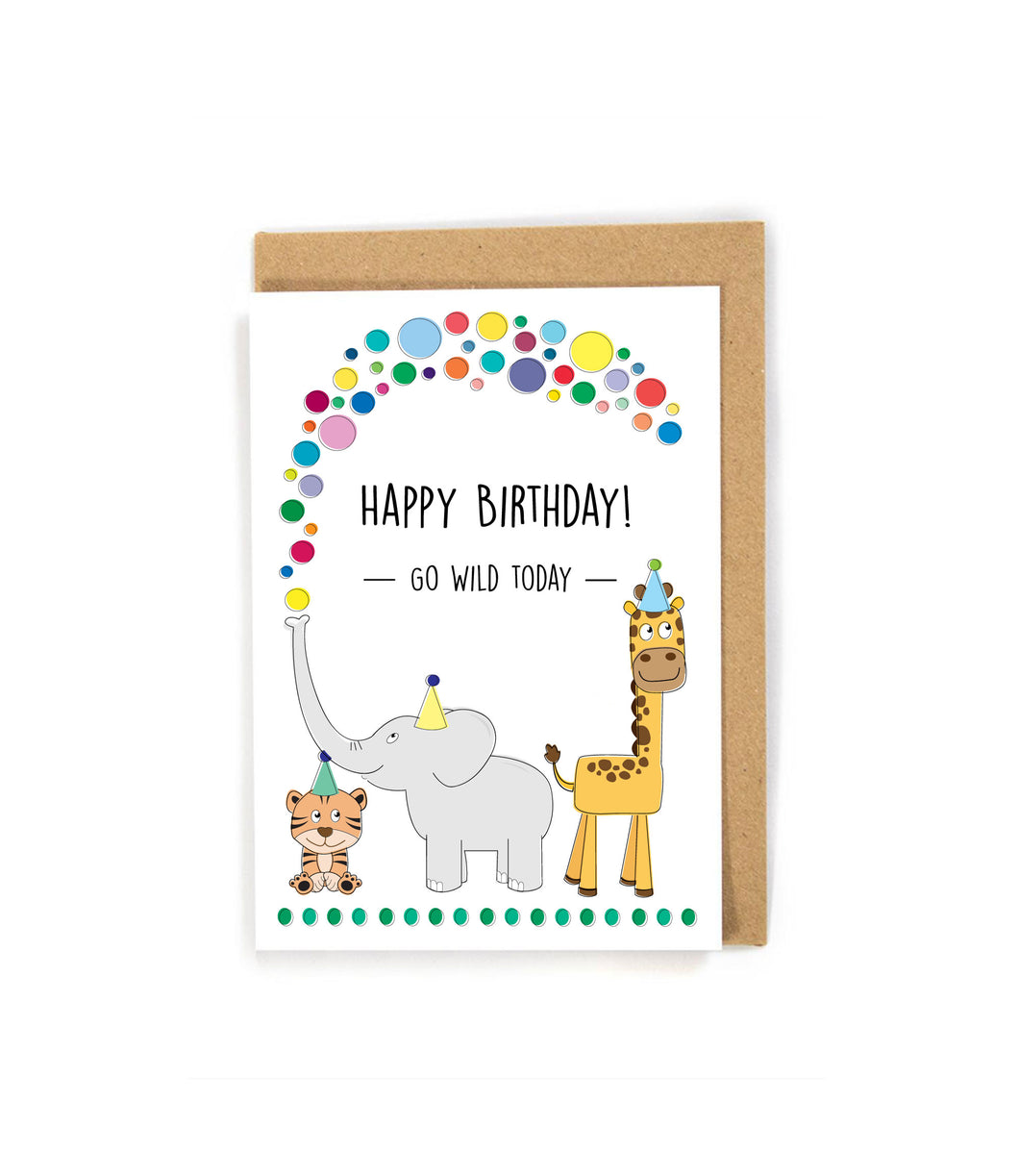 Zoo Birthday Card for Kids