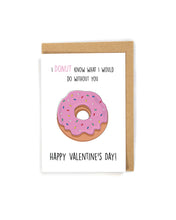 Load image into Gallery viewer, Cute Donut Valentine&#39;s Day Card for him/her
