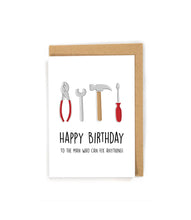 Load image into Gallery viewer, Cute Tool Birthday Card for him
