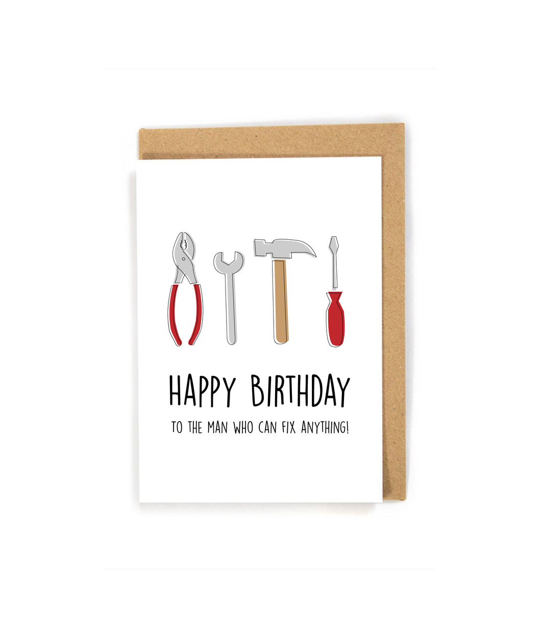 Cute Tool Birthday Card for him