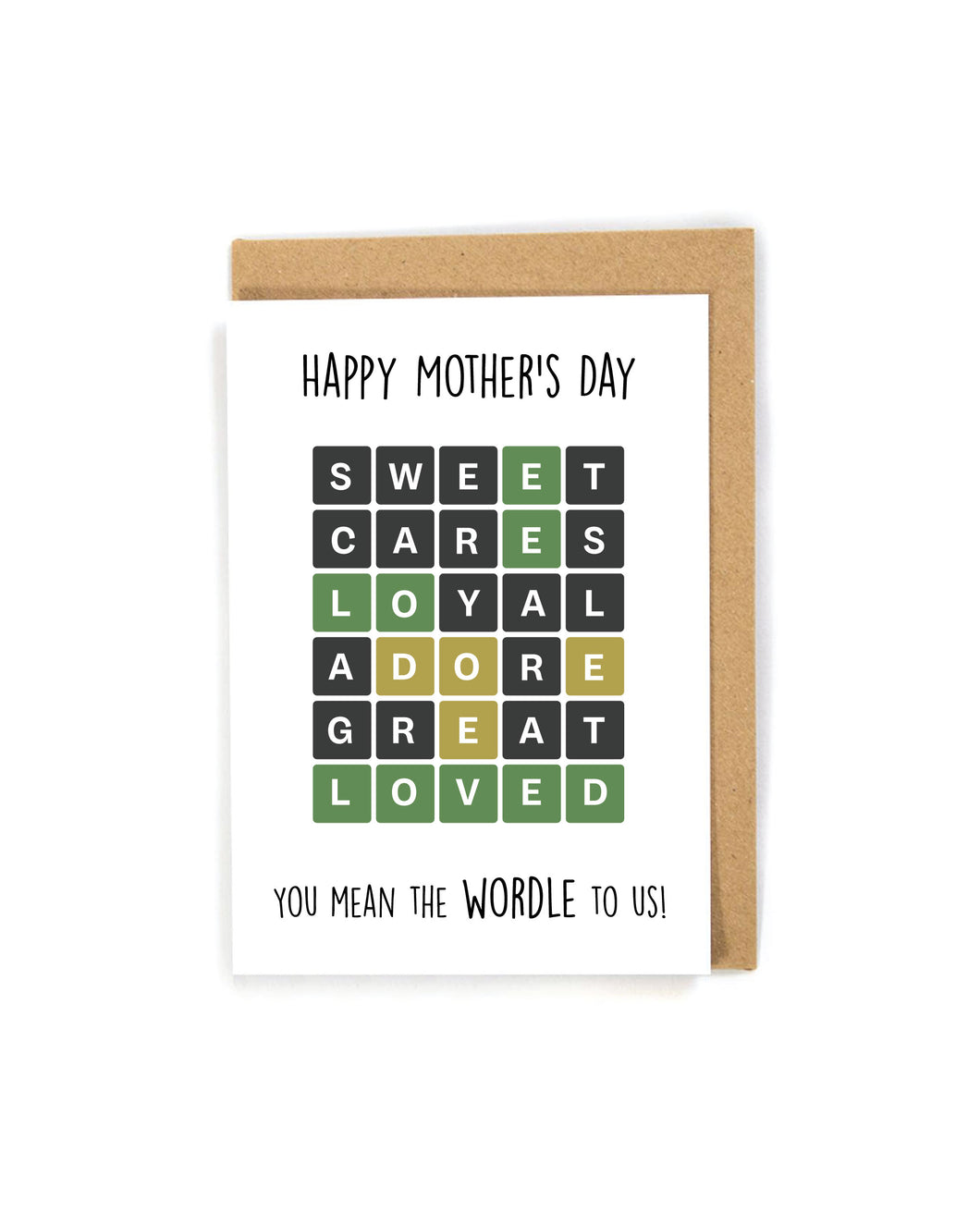 Wordle Mother's Day card