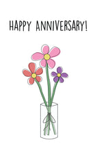 Load image into Gallery viewer, Simple flower anniversary card for her
