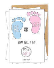 Load image into Gallery viewer, Baby Gender Reveal Scratch Off Card
