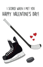 Load image into Gallery viewer, Hockey Sport Valentine&#39;s Day Card for him/her/boyfriend
