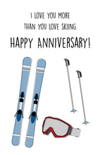 Load image into Gallery viewer, Skiing Anniversary Card for him/her
