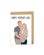 Load image into Gallery viewer, Custom faceless Portrait Mother&#39;s Day Card
