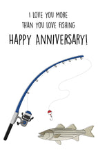 Load image into Gallery viewer, Cute and funny fishing anniversary card
