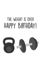 Load image into Gallery viewer, Cute and funny workout birthday card for him/her
